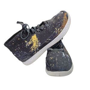 NOBULL Trainer Paint Splatter Black Yellow Men’s 7 Women’s 8.5 High-Top Shoe